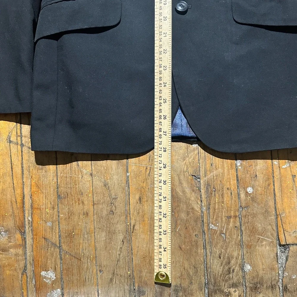 Billy‎ London Blazer Jacket Men's Size 36S Black Notch Lapel Single Breasted